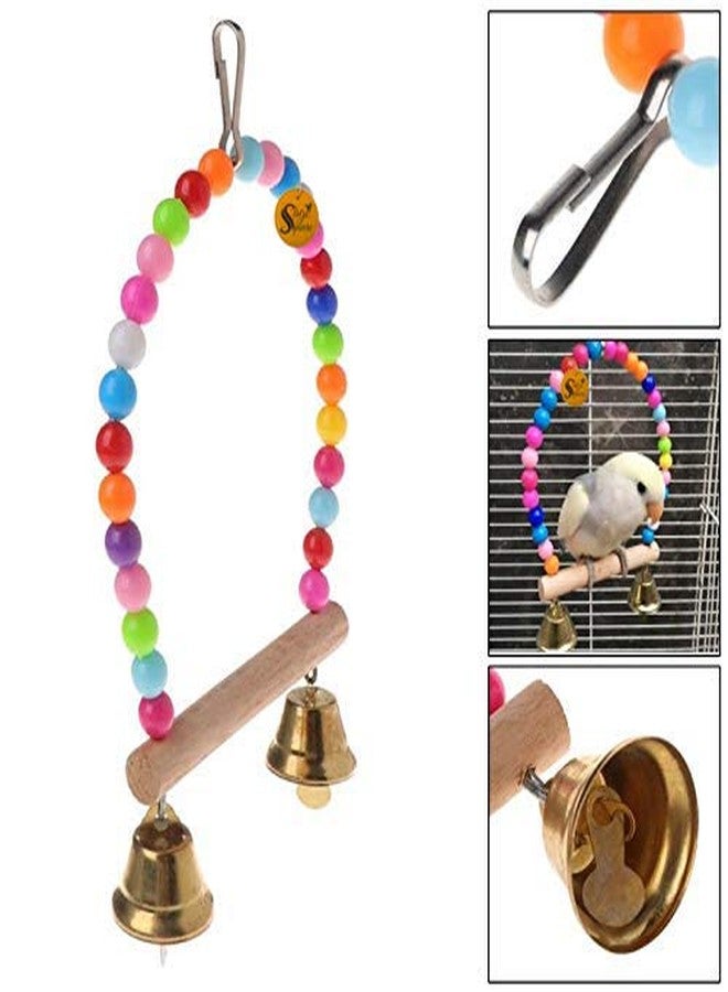 Sage Square Natural Wood Hanging Swing Toy Cage Accessories for Cockatiel, Lovebird, Budgerigar, African Grey, Parrot, Canary, Budgeri Bird (Small, Medium & Large Bird) - Image 5